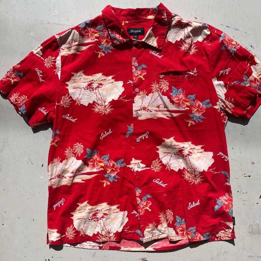 Men's Brixton Shirt Multicolor Tropical M Aloha Beach Surf City Vacation LUAU